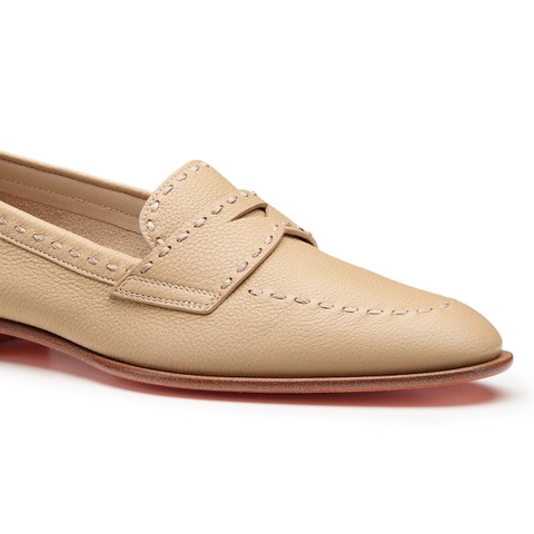 Women's brown leather penny loafer - Santoni - 6