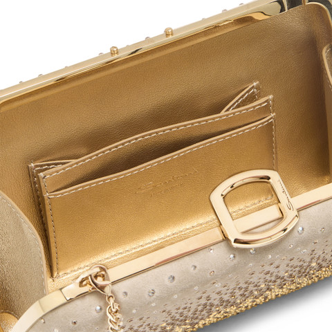 Beige suede and strass clutch - Santoni - 5