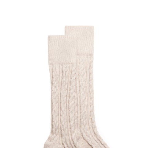 Calzini alti in cashmere bianco - Santoni - 3