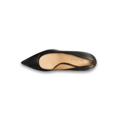 Women's black leather mid-heel Santoni Sibille pump - Santoni - 5