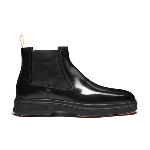 Men's black leather Easy Nova boot - Santoni - 1