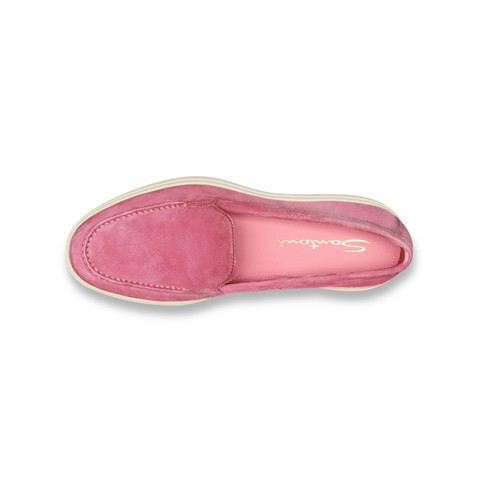 Women's pink suede loafer - Santoni - 4