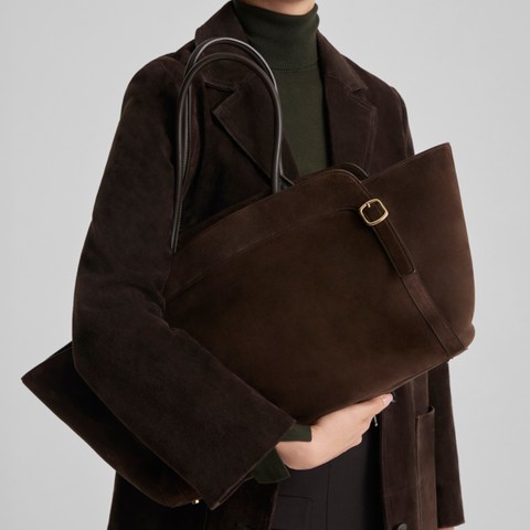 Borsa a spalla in suede testa di moro - Santoni - 2