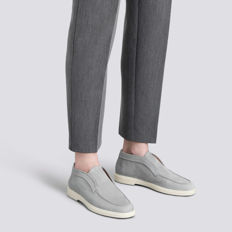 Women&rsquo;s grey nubuck desert boot - Santoni - 2