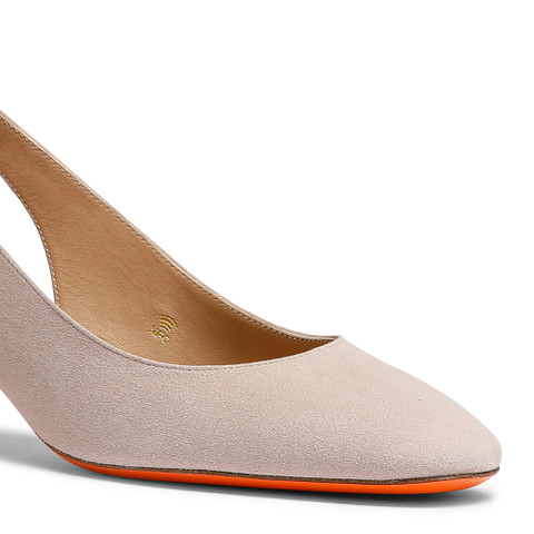 Rosafarbene Pumps für Damen aus Wildleder mit flachem Absatz - Santoni - 6