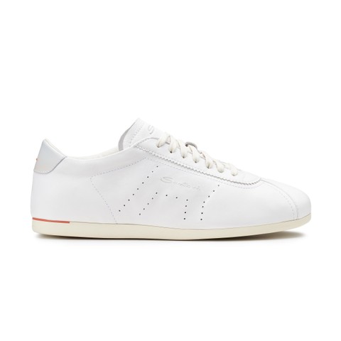 Men's white leather sneaker - Santoni - 1