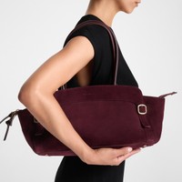 Borsa a spalla in suede bordeaux - Santoni - 2