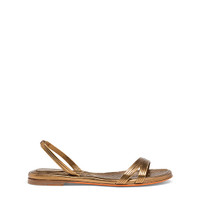 Goldfarbene Sandalen für Damen aus Leder - Santoni - 1