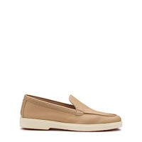 Women's beige leather loafer - Santoni - 1