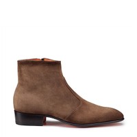 Men's brown suede ankle boot - Santoni - 1
