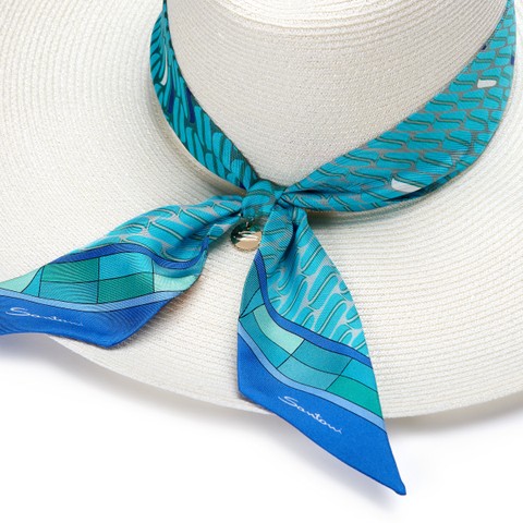 White raffia hat - Santoni - 4