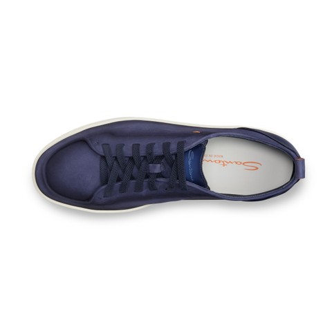 Sneaker da uomo in nabuk blu - Santoni - 4