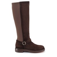 Women's dark brown suede boot - Santoni - 1