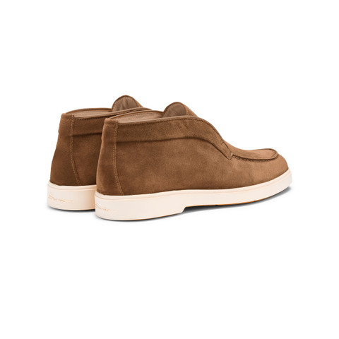 Women's light brown suede desert boot - Santoni - 3