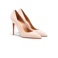 Women's pink suede high-heel pump - Santoni - 2
