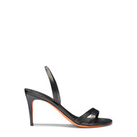 Women's black leather mid-heel sandal - Santoni - 1