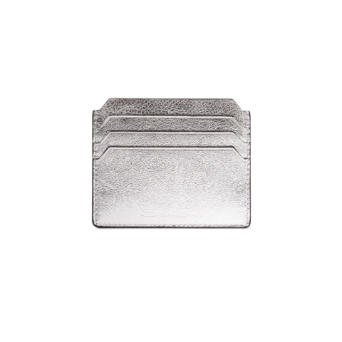 Silver laminated leather credit card holder - Santoni - 2