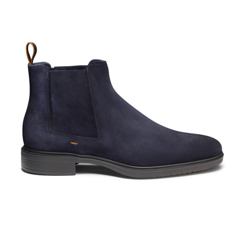 Men's blue suede Easy boot - Santoni - 1