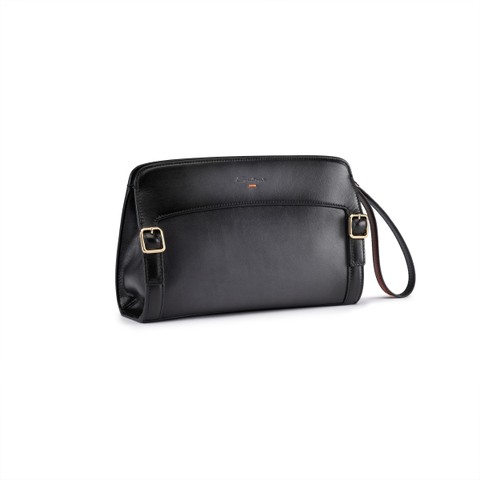 Sac &agrave; bandouli&egrave;re en cuir gris - Santoni - 2