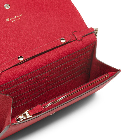 Red leather crossbody bag - Santoni - 6