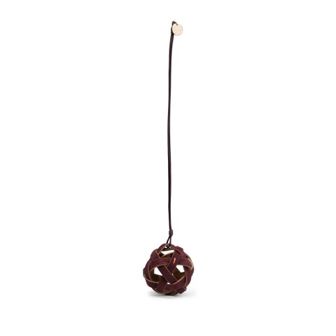 Burgundy woven leather sphere charm - Santoni - 1