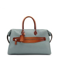 Light blue tumbled leather weekend bag - Santoni - 1