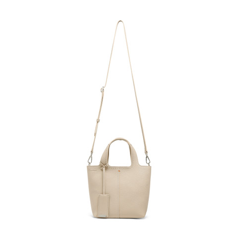 Beige tumbled leather handbag - Santoni - 3