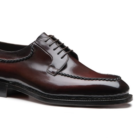 Men's dark brown leather Derby lace-up - Santoni - 5