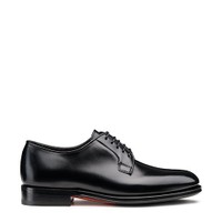 Men&rsquo;s polished black leather Derby shoe - Santoni - 1