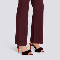 Bordeauxrote Damensandalen aus Wildleder und Nerz mit hohem Absatz - Santoni - 2