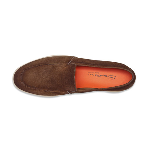 Men's brown suede loafer - Santoni - 4