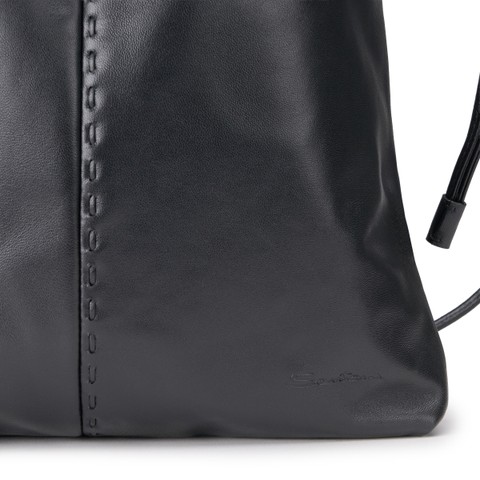 Black leather crossbody bag - Santoni - 5