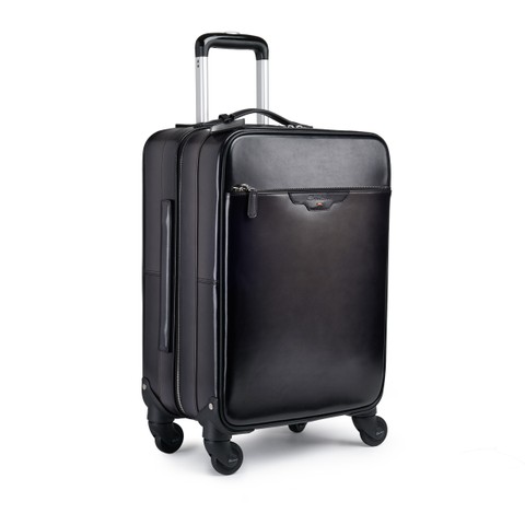 Schwarzer Reisekoffer aus Leder - Santoni - 3
