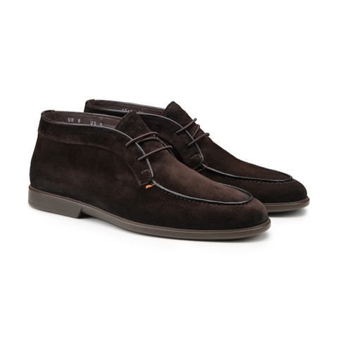 Men's dark brown suede desert boot - Santoni - 2