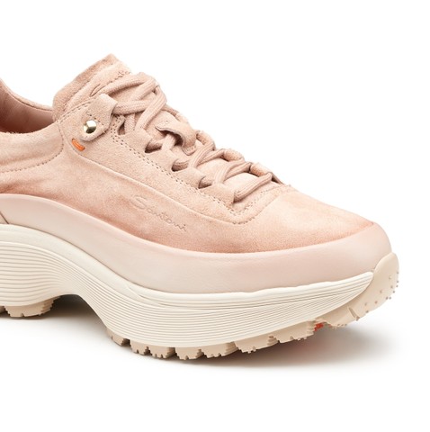Women's pink suede Easy Bounce Mountain sneaker - Santoni - 5