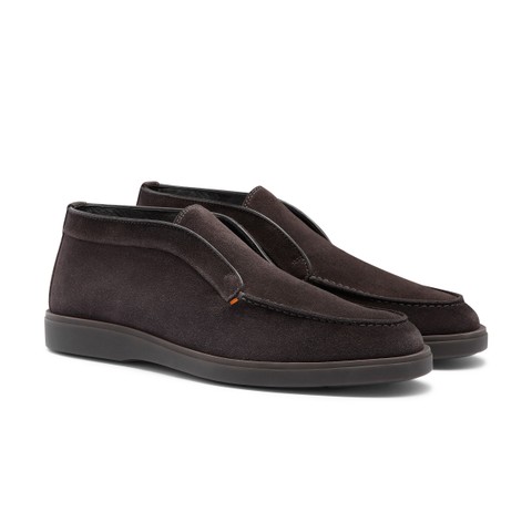 Men’s grey suede desert boot with fur - Santoni - 3