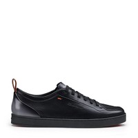 Men's black leather Santoni Off-duty sneaker - Santoni - 1