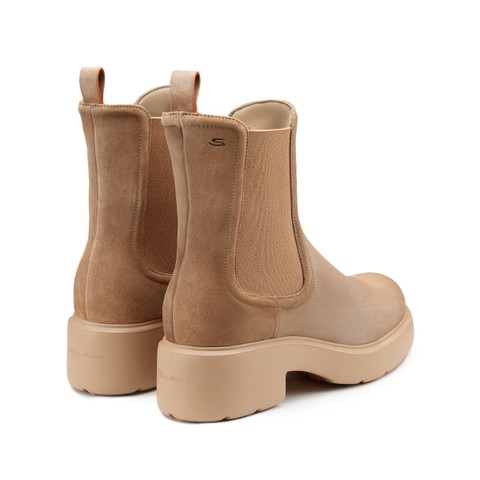 Women's beige suede Easy Bubble ankle boot - Santoni - 3