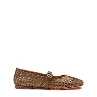 Women's gold woven leather ballet flat - Santoni - 1