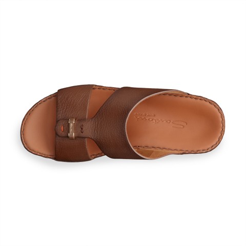 Men's brown leather sandal - Santoni - 4