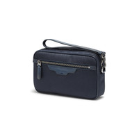 Blue leather and nylon beauty case - Santoni - 2