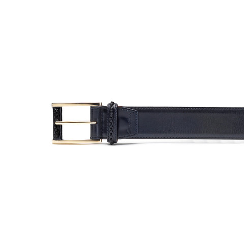 Blue leather adjustable Meraviglia Collection belt - Santoni - 2