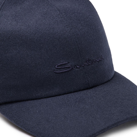Blue cashmere baseball hat - Santoni - 5