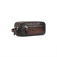 Dark brown leather beauty case - Santoni - 2
