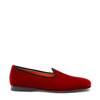 Mocassin Andrea en velours rouge pour homme - Santoni - 1