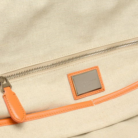 Sac de voyage en cuir foulonné bleu clair - Santoni - 4