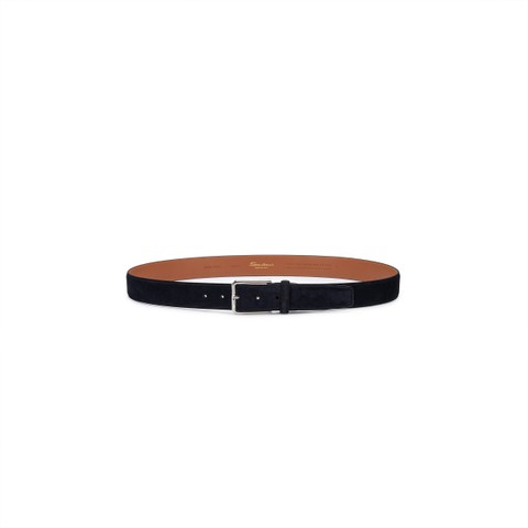 Blue suede adjustable belt - Santoni - 3