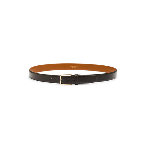 Brown leather adjustable belt - Santoni - 3