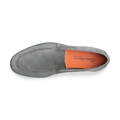 Men's green suede loafer - Santoni - 4