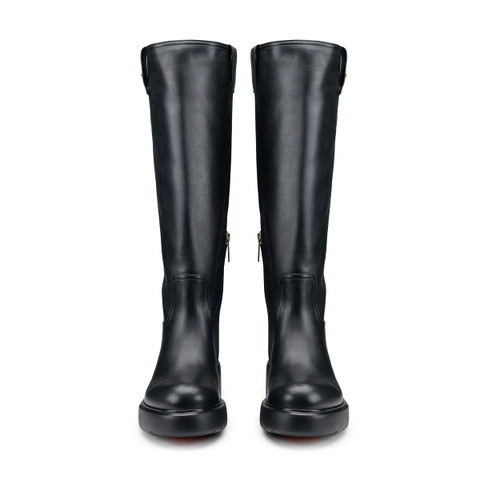 Women's black leather Easy boot - Santoni - 3